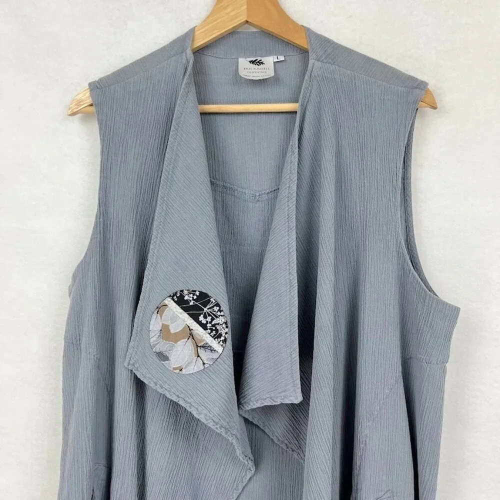 Brie Kriebel Drape Open Front Vest Art To Wear Boho Layer Langelook Grandma Core